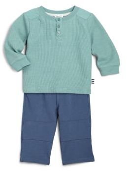 Splendid Infant's Two-Piece Thermal Henley Top & Pants Set