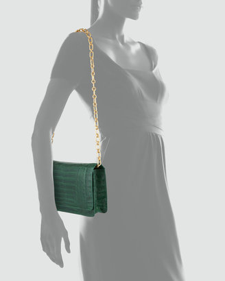 Nancy Gonzalez Crocodile Medium Chain-Strap Flap Clutch Bag, Green