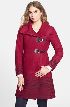 Plenty by Tracy Reese Embroidered Funnel Coat