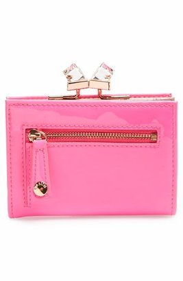 Ted Baker 'Tanago - Crystal Popper' Patent Leather Wallet