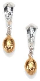 Gurhan Curve Sterling Silver & 24K Yellow Gold Drop Earrings