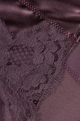 Dolce & Gabbana Lace-trimmed stretch-silk satin briefs