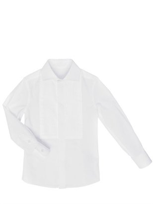 Dolce & Gabbana Plisse Plastron Cotton Poplin Shirt