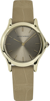 Emporio Armani Swiss ARS7006 Gold-Toned Plated and Alligator Watch - for Women