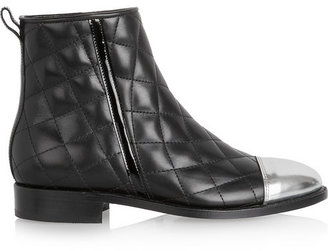 Balmain Quilted leather ankle boots