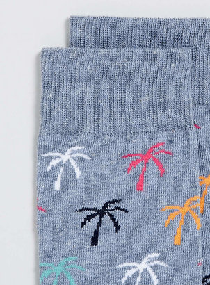Topman Palm Tree Motif Socks