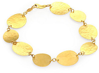 Gurhan 24K Yellow Gold Hammered Disc Link Bracelet