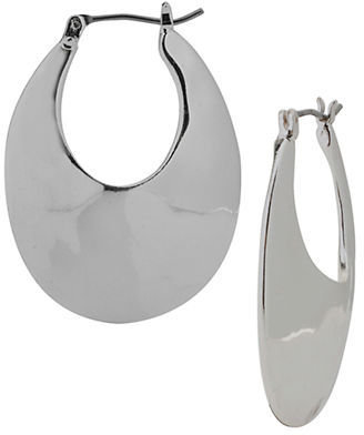 Robert Lee Morris SOHO Silver-Tone Hammered Oval Hoop Earrings