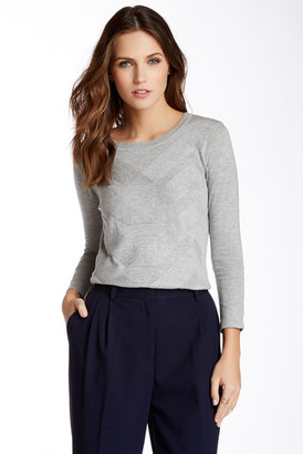 Vince Camuto Long Sleeve Crew Neck Zigzag Sweater