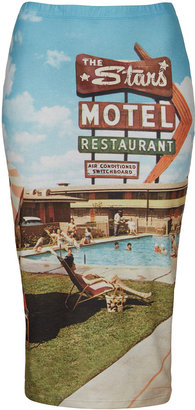 Topshop Motel Printed Tube Skirt
