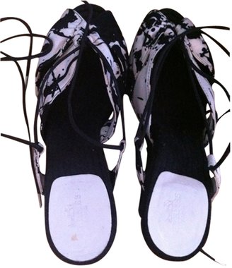 Hermes Black Cloth Sandals