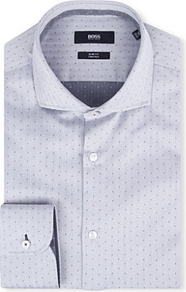 HUGO BOSS Jery polka-dot single-cuff cotton shirt - for Men