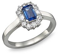 Bloomingdale's Blue Sapphire and Diamond Ring in 14K White Gold - 100% Exclusive