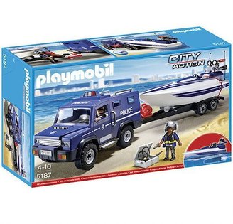 Playmobil Police Truck with Speedboat