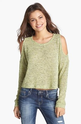 Chloe K Cold Shoulder Crop Sweater (Juniors)