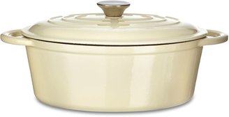Linea Cream cast iron oval casserole, 27cm
