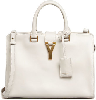 Saint Laurent Y-Ligne Cabas Mini Leather Bag, White