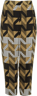 Topshop Dogtooth Print Peg Trousers