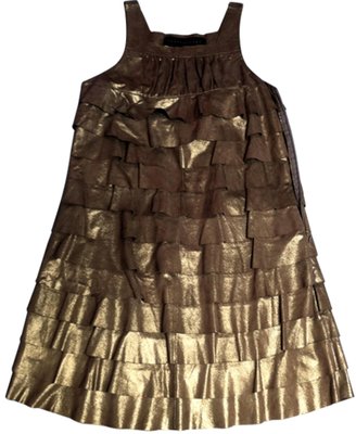 Ventcouvert Gold Leather Dress