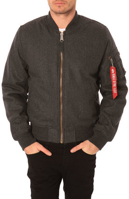 Alpha Industries MA1 Grey Wool Bomber jacket