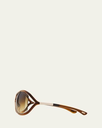 Tom Ford Whitney Cross-Bridge Sunglasses, Rose/Brown