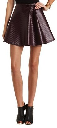 Charlotte Russe Quilted Faux Leather Skater Skirt