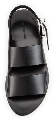 Alexander Wang Eva Double-Strap Leather Sandal, Black
