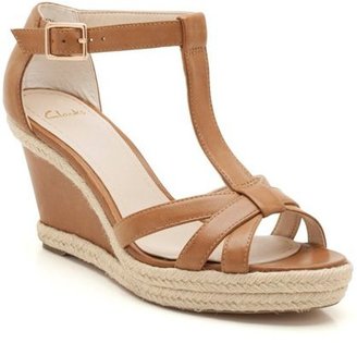 Clarks Octagon Bahama Wedge Heel Sandals with Ankle Strap