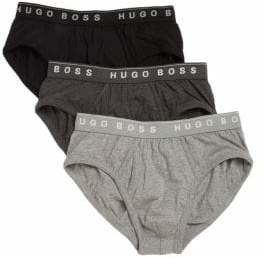 HUGO BOSS Solid Traditional Cotton Briefs, 3-pack