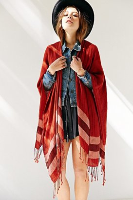 Urban Outfitters Border Stripe Open Poncho