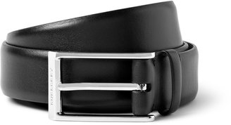 Burberry Shoes & Accessories Black 3cm Check Print-Lined Leather Belt