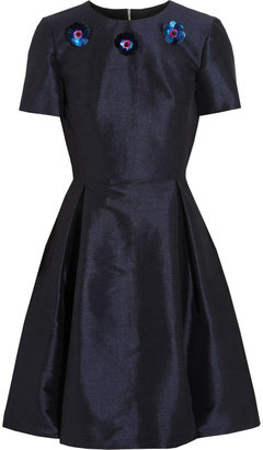 Lulu & Co Embellished two-tone stretch-dupion dress