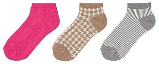 Uniqlo WOMEN Short Socks - 3 Pack (Houndstooth Check)