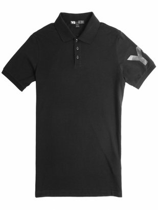 Yohji Yamamoto Classic Logo Sleeve Polo Shirt Black