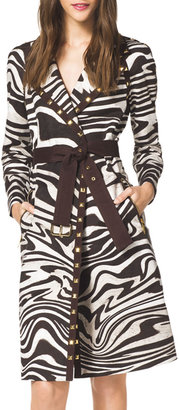 MICHAEL Michael Kors Zebra-Print Trenchcoat