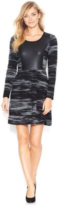 Kensie Long-Sleeve Scoop-Neck Paneled Dress (Only at Macy's)