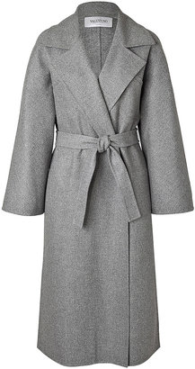 Valentino Wool-Angora Belted Coat