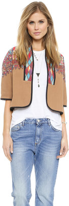 Twelfth St. By Cynthia Vincent Cropped Embroidered Jacket