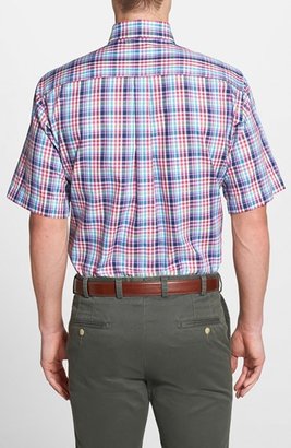 Peter Millar 'Queens' Regular Fit Plaid Short Sleeve Oxford Shirt