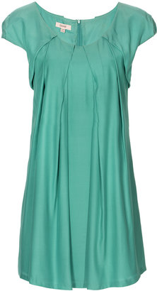 Laurèl Green Silk Cap Sleeve Dress