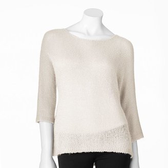 JLO by Jennifer Lopez lurex drop-tail hem sweater - women's