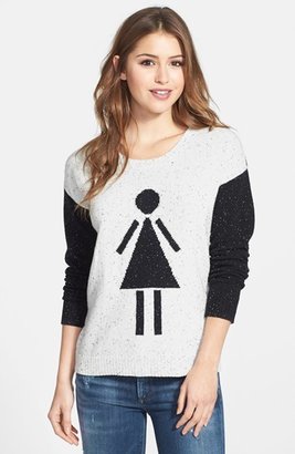 Kensie 'Girl' Flecked Colorblock Sweater