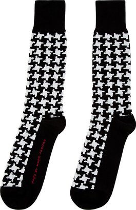 Marc by Marc Jacobs Black & White Houndstooth Spud Socks