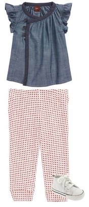 Tea Collection 'Woodblock Dot' Knit Cotton Pants (Baby Girls)