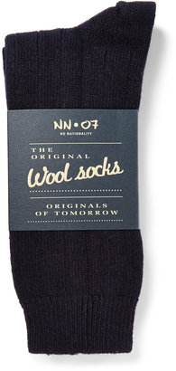 NN.07 Ribbed Wool-Blend Socks