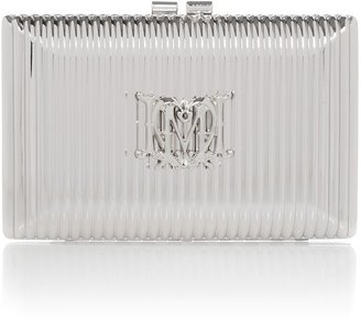 Love Moschino Silver small evening clutch bag