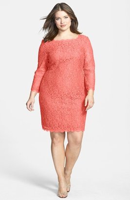 Adrianna Papell Lace Overlay Sheath Dress (Plus Size)
