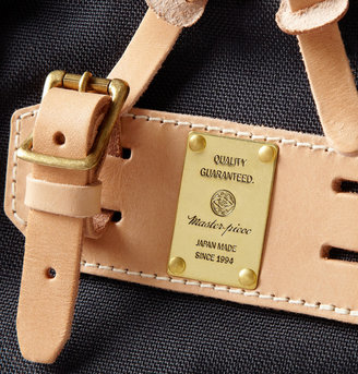 MASTERPIECE Surpass Convertable Leather-Trimmed Nylon Bag