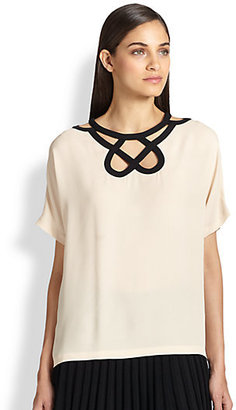 Diane von Furstenberg Silk Cutout-Neckline Tunic