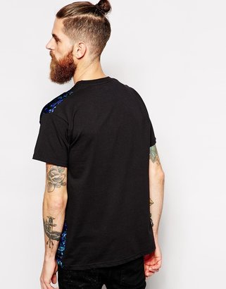 Reclaimed Vintage Longline T-Shirt With Floral Stripes